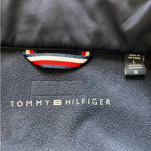 Tommy Hilfiger Navy Mesh Lined Zip Up Rain Jacket- L - Picture 3 of 14